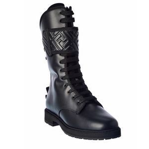Fendi FF Logo Leather Boots